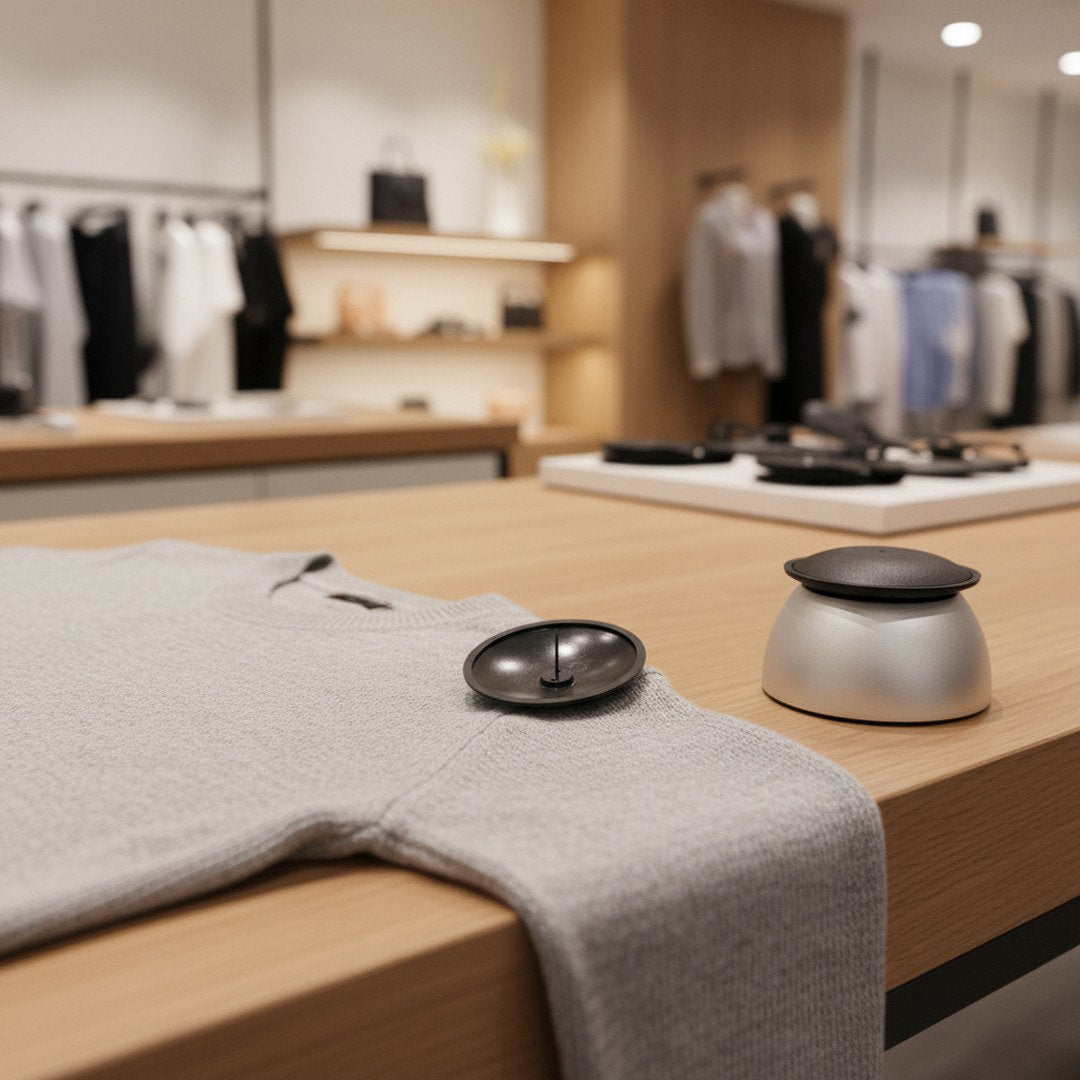 GolfTag fixé sur un vêtement en boutique