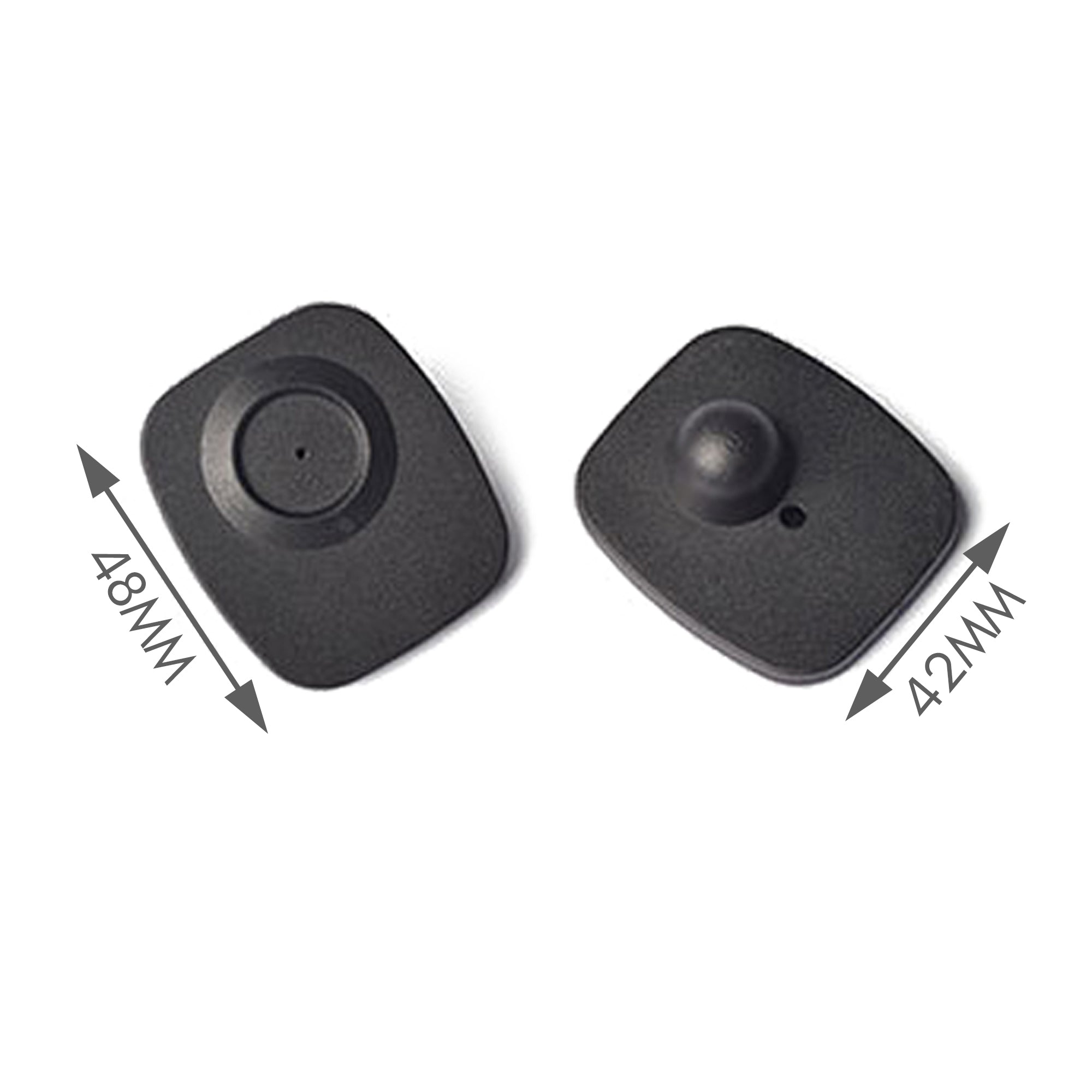 Black Mini Square Minitags incl. pin. - 1000st