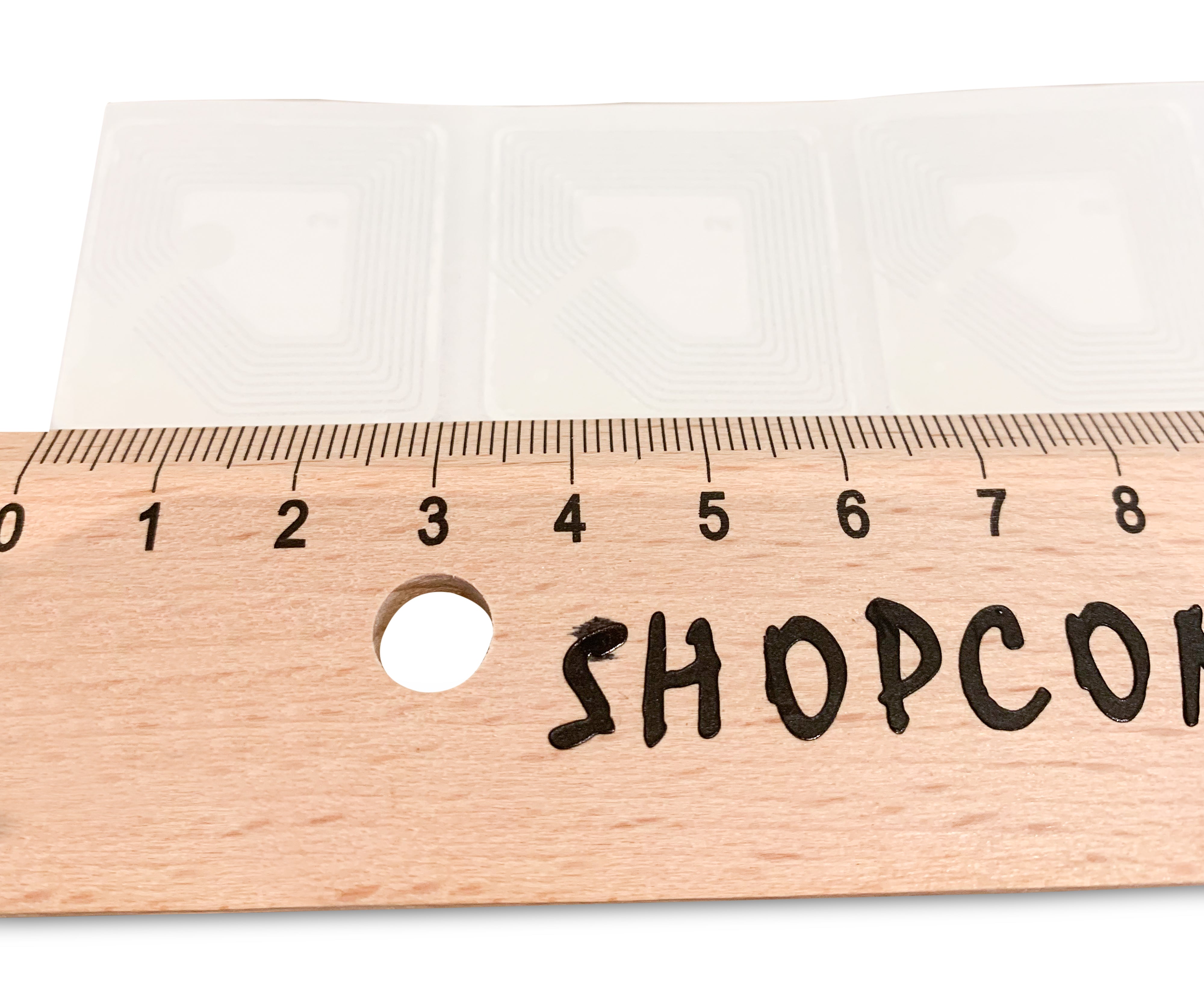 Beveiligingsstickers 3cm x 3cm WIT RF - 1000st/rol