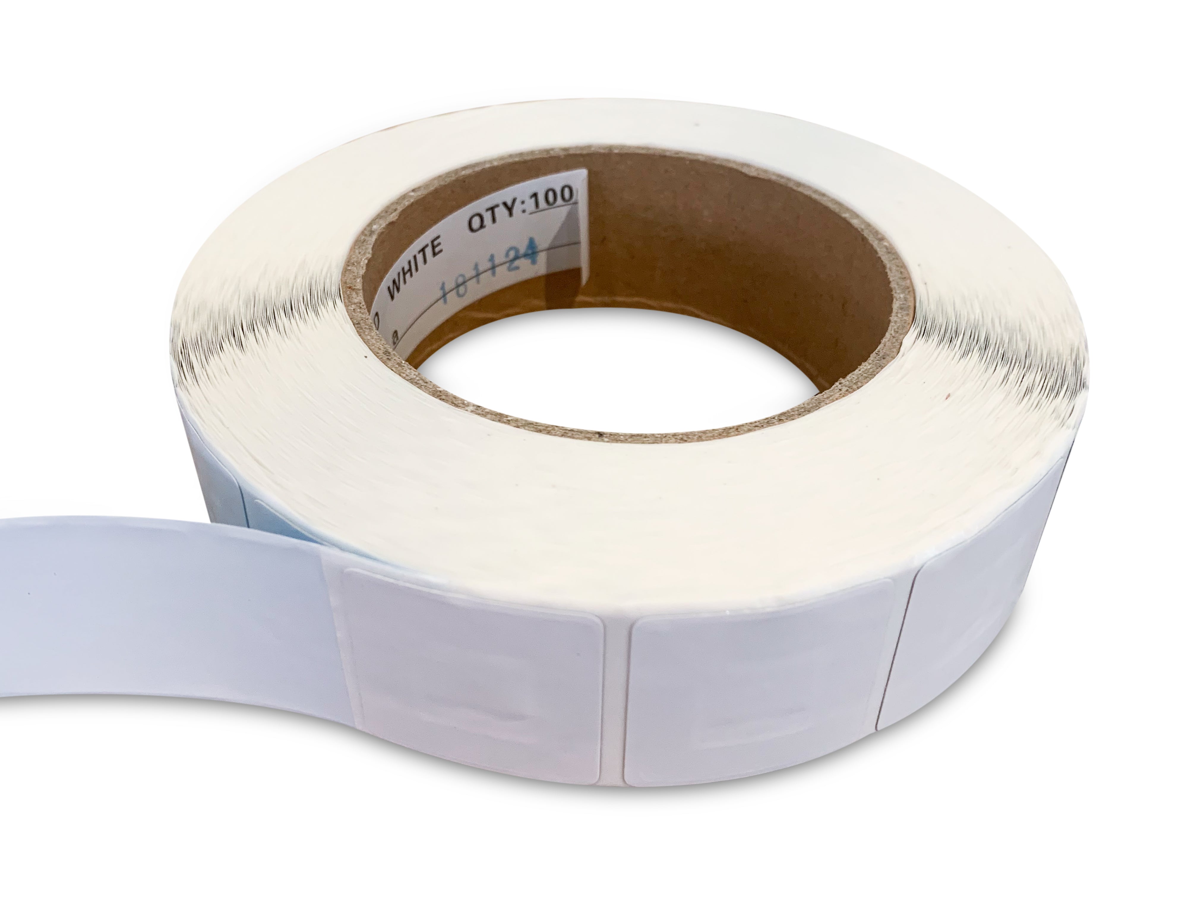 Beveiligingsstickers 3cm x 3cm WIT RF - 1000st/rol